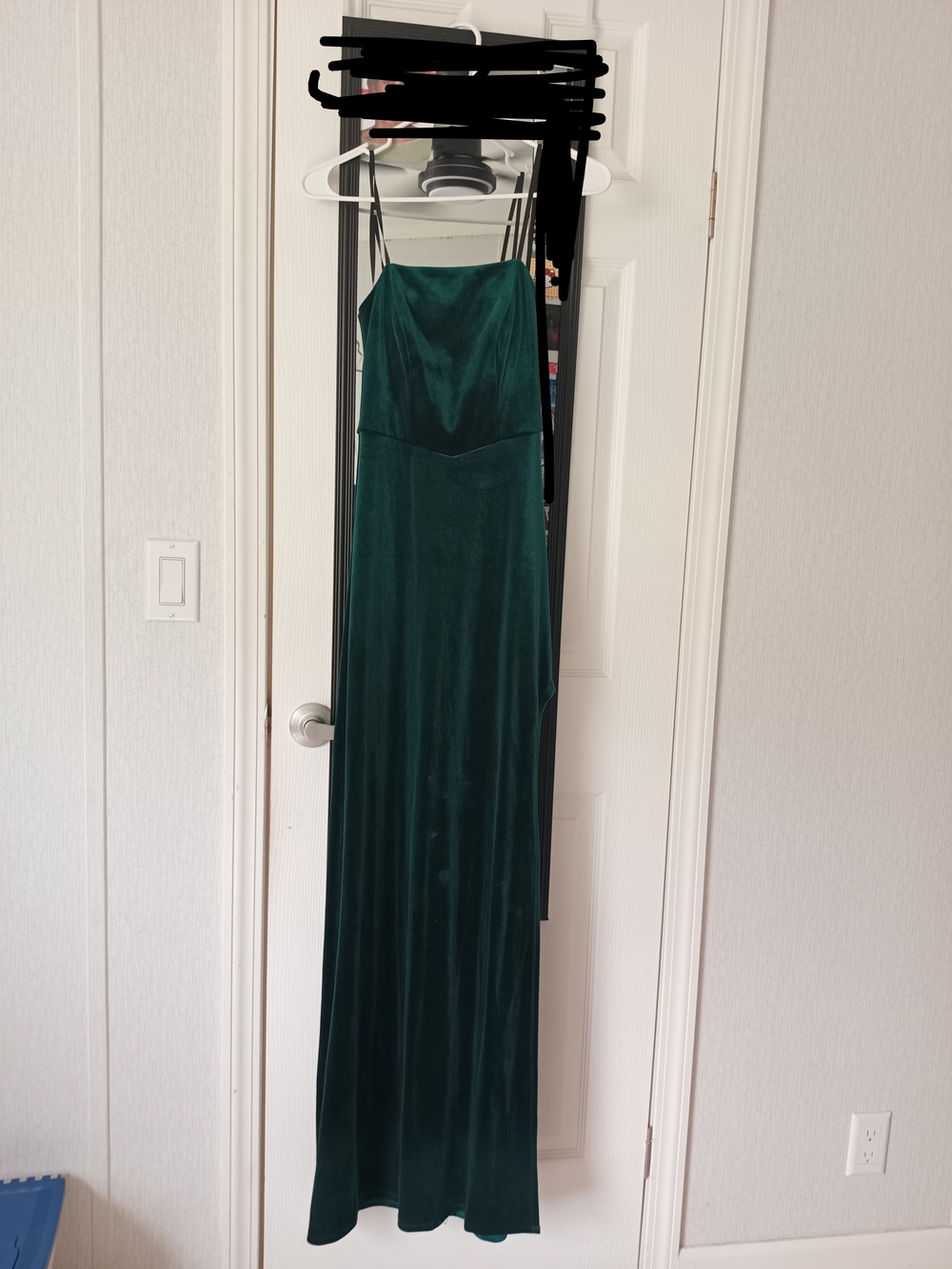 Emerald Green Velvet Maxi Dress